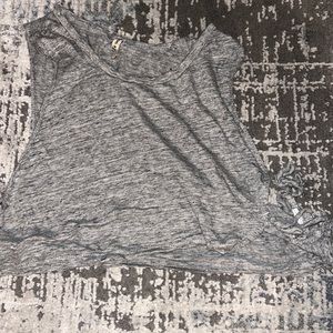 Emma & Sam side tie crop top gray